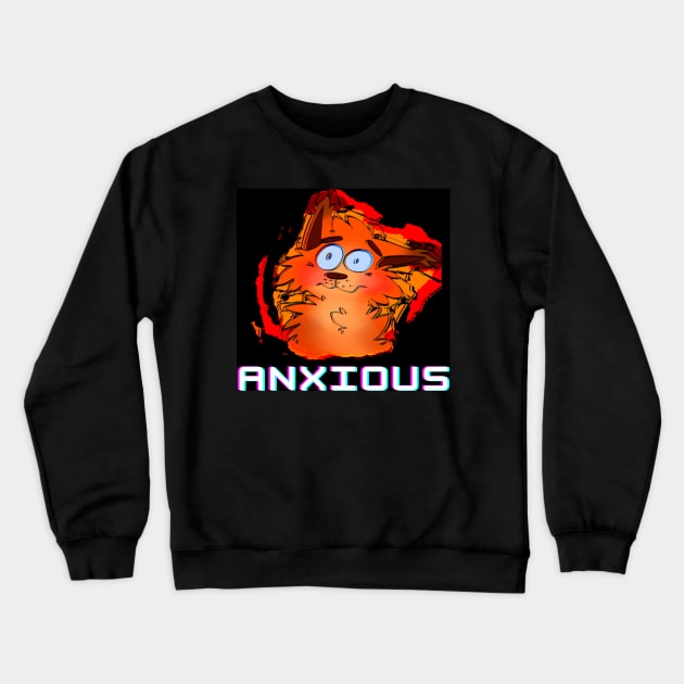 Anxious Cat Crewneck Sweatshirt by FeralAether